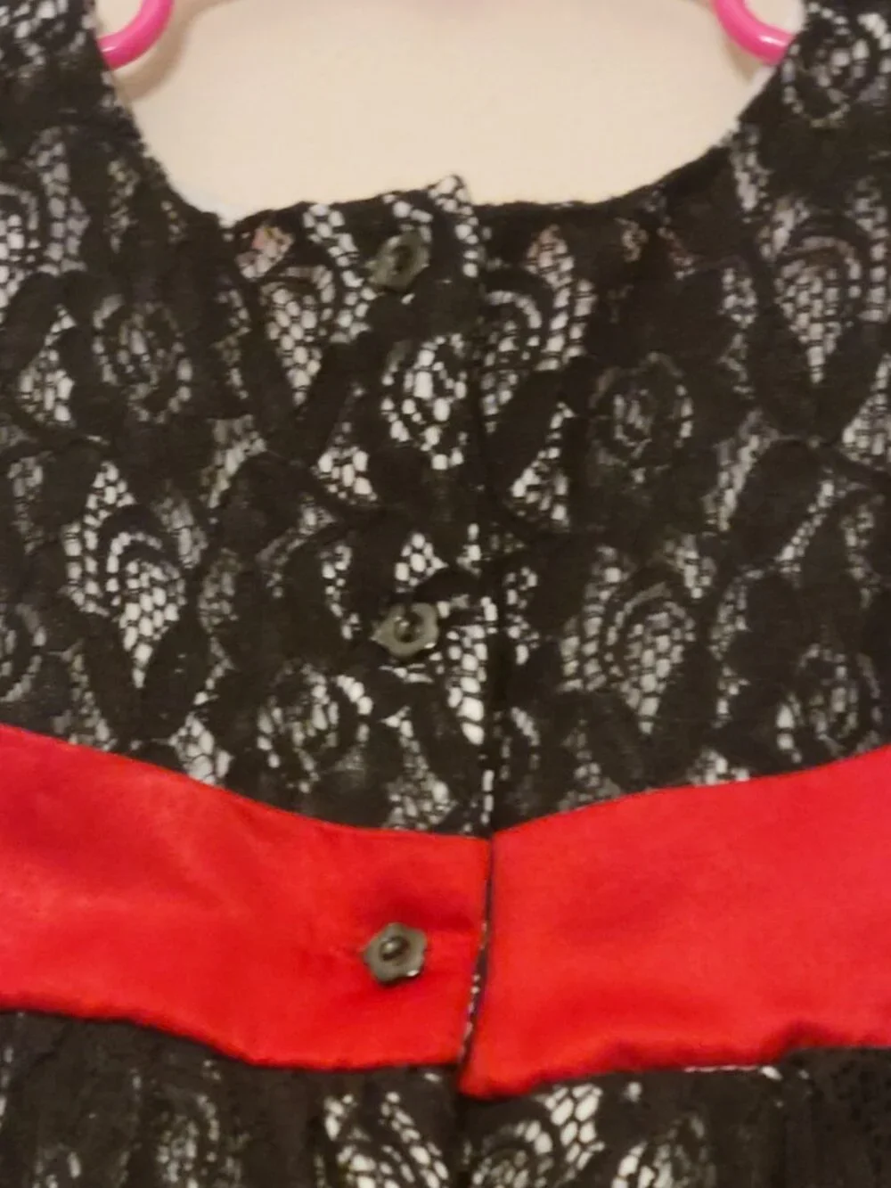 Heirlooms by Polly Flinders Girls 5T Black Lace Party Holiday Dress Red Bow